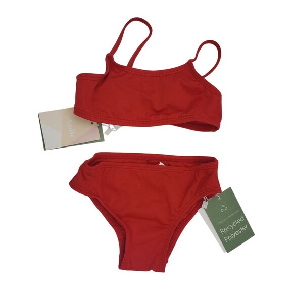 Andie Swim Kids Bikini Set Toddler Girls' Size 2T Cherry Red AK002 Summer NWT - Picture 12 of 13